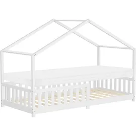 ML-Design Hausbett 90 x 200 cm Kiefer massiv weiß