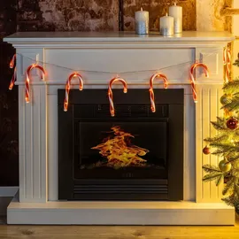 INDA-EXCLUSIV LED Lichterkette Zuckerstangen 180 cm warmweiß