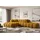 altdecor Ecksofa, Ottomane links, OLEA-L2 - 289x176x71 cm Senfgelb