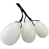 mookaitedecor Weiße Jade Yoni Eier Kegel Bälle Beckenbodentrainer Übungs-Set mit 3 Größen, Ben Wa Balls Massage Steine für die Übung der Beckenboden und Blase & Erholung die Postpartale Vagina