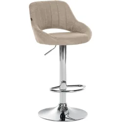 CLP Barhocker Milet Stoff taupe/chrom