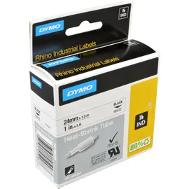 Dymo Schrumpfschlauch IND 1805443 schwarz auf weiß 24mm x 1,5m