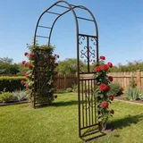 Rosenbogen Torbogen 340x40x230cm, Wetterfest Rosenbogen Metall - Rosenspalier aus PE-beschichteten Metallrohren, Gartenbogen wetterfest & freistehend, Rankbogen für Kletterpflanzen und Rosen