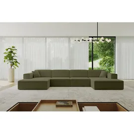 altdecor Wohnlandschaft IREA-U2-v4 - 386x165x77 cm Grün
