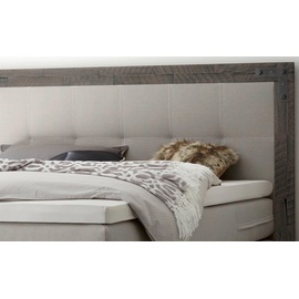 Hasena Boxspringbett 140-180 cm Hellgrau, Liegefläche:160 x 200 cm, Topper:Base-Topper - Hellgrau