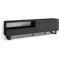 SKRAUT HOME Lowboard, Schwarz, Holzwerkstoff, Rechteckig, 35x57x200 cm, Wohnzimmer,