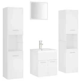 vidaXL Badmöbel-Set 3-tlg. Weiß