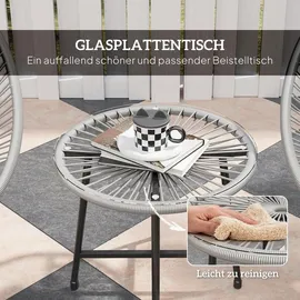 Outsunny Polyrattan Set 3-tlg. Grau