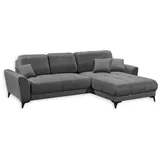 ed exciting design BERN Ecksofa mit Schlaffunktion in Anthrazit - Moderne Eckcouch in L-Form 281x189 cm, Liegefunktion, Schlafen auf Sitzhöhe, Rücken echt, Wohnzimmer, Sofas Couches, Wohnlandschaften, Ecksofas