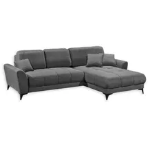 ed exciting design BERN Ecksofa mit Schlaffunktion in Anthrazit - Moderne Eckcouch in L-Form 281x189 cm, Liegefunktion, Schlafen auf Sitzhöhe, Rücken echt, Wohnzimmer, Sofas Couches, Wohnlandschaften, Ecksofas