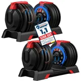 DH FitLife Hantel verstellbare Hanteln, (3 bis 24 KG mit 12 Gewichtsstufen), Hanteln Kurzhanteln verstellbar, variable Gewichte 12 in 1