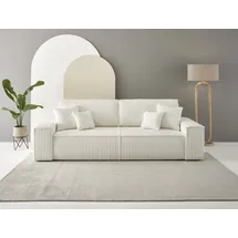 OTTO home 3-Sitzer OTTO HOME "FINNLEY, Schlafsofa 257 cm - OTTO. Verlässliche Qualität.", beige (hellbeige), B:257cm H:85cm T:102cm, Bezugstoff 100% PES ;Gramatur 400g/qm +/- 5%, Sofas, mit Bettkasten, in Bouclé, Struktur fein und Mega Cord