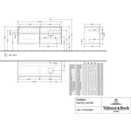 Villeroy & Boch Waschtischunterschrank 4 Auszüge 140 x 54,8 x 50 cm Schwarz