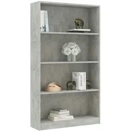 vidaXL Bücherregal 4 Fächer Betongrau 80x24x142 cm Holzwerkstoff