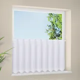 Gerster Scheibengardine GERSTER "Delia", weiß, B:200cm H:45cm, Wirkware, Polyester, Gardinen, Unifarbener Panneau mit Schneideleiste