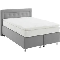 Westfalia Schlafkomfort Boxspringbett, grau, B:155cm L:210cm, Bezug: Feinstruktur 100%