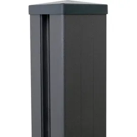 GROJA Zaunpfosten 7 x 7 x 100 cm Silbergrau/Metall