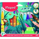 Maped JUNGLE fever Filzstifte farbsortiert, 12 St.