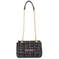 Valentino Tweed Flap Bag Umhängetasche Baumwolle/Synthetik Black