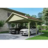 SKANHOLZ Satteldach-Carport Wallgau 620 x 500 cm rote Schindeln