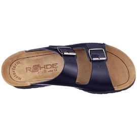 Rohde Neustadt D 1431 Schuhe Damen Pantoletten Clogs Weite G, Größe:43 EU, Farbe:Blau