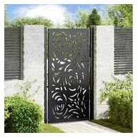 vidaXL Gartentor Schwarz 105x180 cm Stahl Flammen-Design