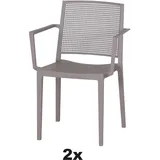 Siena Garden Stapelsessel-Set Square 2-teilig Taupe