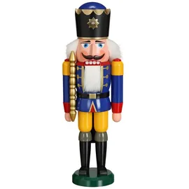 Seiffener Volkskunst Nussknacker König 39 cm blau