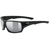 Uvex sportstyle 222 pola - Sportbrille für Damen und Herren - polarisiert - druckfreier Tragekomfort & perfekter Halt - black matt/silver - one size
