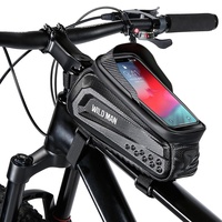 Fahrrad Rahmentasche, wasserdichte Fahrradtasche, Fahrrad-Rahmentasche Fahrradtasche Handyhalterung Ständer kompatibel mit iPhone 12 Pro Max 11 XS XR X 8 7 6 6S Plus Samsng Smartphones unter 6.8 Zoll