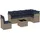 vidaXL Gartensofa-Set 7-tlg. grau Polyrattan
