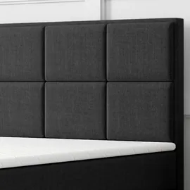 m-punkt Neapel 180 x 200 cm Schwarz/Grau