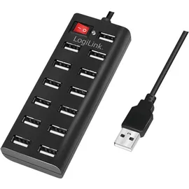 Logilink UA0126 - USB 2.0 Hub 13-Port m. Netzteil Schwarz