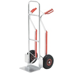 ROLLCART Alu-Stapelkarre mit Polyurethan-Bereifung bis 150 kg silber, 48x117.5x49 cm