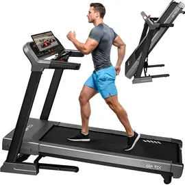 gymtek Gymtek® Laufband für Zuhause, Walking Pad, Treadmill - bis 160 kg, 22 km/h - Klappbar, 12 Trainingsprogramme, LCD-Display - Fitness, Home Gym - Schwarz