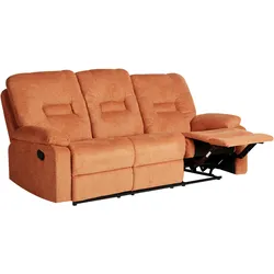 3-Sitzer Sofa orange manuell verstellbar BERGEN