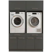 laundreezy Anthrazit, Holzwerkstoff, 2 Schubladen, 135x200x67.5 cm