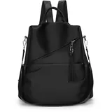 Ruarby Rucksack für Damen, wasserdicht, Anti-Diebstahl-Rucksack, Geldbörse, Schultertasche, Reisetasche, Tagesrucksack für Arbeit, Uni, Alltag, Schwarz