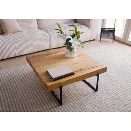 MASSIVMOEBEL24.DE Couchtisch Eiche natur geölt 90 x 90 x 35 cm