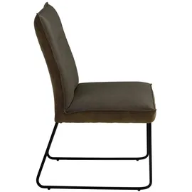 G + K Polsterstühle 4er Set DOSSO, Grün- Schwarz - Webstoff - Metall - mit Steppung - 4er Set