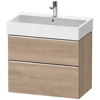 Duravit D-Neo Waschtischunterbau wandhängend mit Möbelgriff chrom, × eiche