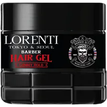 lorenti tokyo & seoul Barber Hair Styling Gel GUMMY HOLD 500ml - Haargel Herren - Starker Halt - Kein Verkleben und ohne Rückstände - Alkohol Frei - Hair Gel - wet hair look - gummy Effect