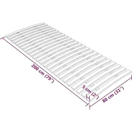 vidaXL Lattenrost mit 24 Latten Holz 80 x 200 cm