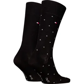 Tommy Hilfiger Socken TOMMY HILFIGER "TH MEN SOCK 2P DOT", Damen, Gr. 39-42, schwarz, Baumwollmischung, normal, Socken Socken, mit klassischer Markenprägung