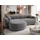 Mirjan24 Ecksofa Nicelo, Wohnzimmer L-Form mit Bettkasten und Schlaffunktion, Dekorative Kissen-Set, Seite universal (Farbe: Velo 635) - Grau