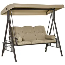 Outsunny Hollywoodschaukel Metall, Polyester
