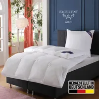 Excellent Daunenbettdecke EXCELLENT "Wien, Bettdecken für Sommer und Winter, Decke", weiß, B:135cm L:200cm, Bezug: 100% Baumwolle. Füllung: 90% Daunen, 10% Federn, Bettdecken, Bettdecke 135x200 cm, made in Germany, allergiker geeignet (Hausstaub)