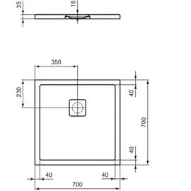 Ideal Standard Ultra Flat Evo Rechteck-Duschwanne, T542701,