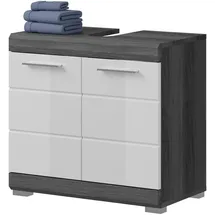 inn.furn Waschbeckenunterschrank 60 x 56 x 31 cm Weiß Hochglanz/Grau