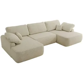 MKS Eckcouch U-Form Creme Struktur